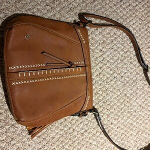 Brown Crossbody Bag with Stitch Detail